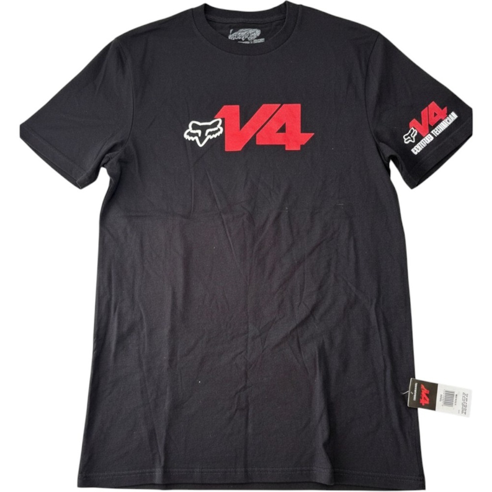 Fox Racing Mens V4 Certified Black Short Sleeve Graphic Tee Shirt NEW